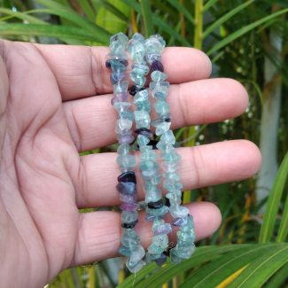 Natural Rainbow Fluorite Chips Bracelet