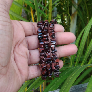 Natural Red Tiger Eye Chips Bracelet