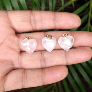 Natural Rose Quartz Heart Pendant