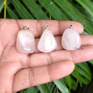 Natural Rose Quartz Tumble Pendant