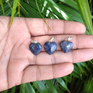 Natural Sodalite Heart Pendant